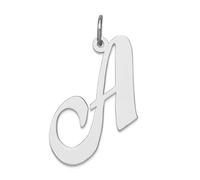 Collier avec pendentif en argent sterling 925 massif poli avec monogramme personnalisable - 21 x 24 mm de large - Bijoux pour femme