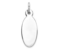 Collier avec pendentif en argent sterling 925 plaqué Rhod ovale poli sur le devant et le dos en satin 9 mm pour femme