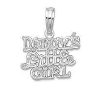 Collier avec pendentif en argent sterling 925 plaqué rhodium poli Daddys Little Teen pour femme
