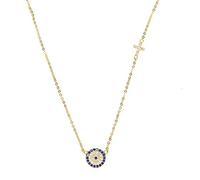 Collier avec pendentif en argent sterling 925 pour femme, bijou élégant en forme de croix en zircon cubique, style chrétien, accessoire