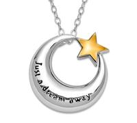 Collier avec pendentif en argent sterling 925 rhodié doré 45,7 cm pour femme