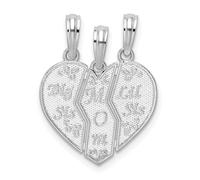 Collier avec pendentif en argent sterling 925 texturé Big Sis Mom Lil-Sis Break Apart pour femme