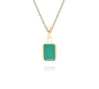 Collier avec pendentif en calcédoine baguette classique en or jaune 9 carats