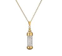 Collier avec Pendentif En Cristal De Gravier Naturel pour Femmes et Hommes, Diffuseur D'Huiles Essentielles, Bouteille De Parfum, Pendentif Hexagonal En Spirale, Chaîne En Or, Ras Du Cou, Bijoux En