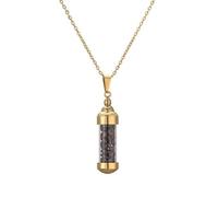 Collier avec Pendentif En Cristal De Gravier Naturel pour Femmes et Hommes, Diffuseur D'Huiles Essentielles, Bouteille De Parfum, Pendentif Hexagonal En Spirale, Chaîne En Or, Ras Du Cou, Bijoux En