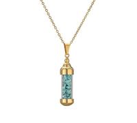 Collier avec Pendentif En Cristal De Gravier Naturel pour Femmes et Hommes, Diffuseur D'Huiles Essentielles, Bouteille De Parfum, Pendentif Hexagonal En Spirale, Chaîne En Or, Ras Du Cou, Bijoux En