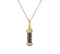 Collier avec Pendentif En Cristal De Gravier Naturel pour Femmes et Hommes, Diffuseur D'Huiles Essentielles, Bouteille De Parfum, Pendentif Hexagonal En Spirale, Chaîne En Or, Ras Du Cou, Bijoux En