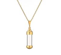 Collier avec Pendentif En Cristal De Gravier Naturel pour Femmes et Hommes, Diffuseur D'Huiles Essentielles, Bouteille De Parfum, Pendentif Hexagonal En Spirale, Chaîne En Or, Ras Du Cou, Bijoux En