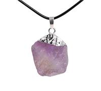 Collier avec pendentif en cristal de quartz naturel brut pour divination Reiki
