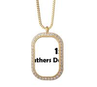 Collier avec pendentif en cristal doré avec citation du 1er festival de la fête des pères