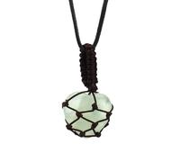 Collier avec Pendentif En Cristal En Forme De Cœur, Fait À La Main, Corde Tissée, Cage, Pierre De Cristal, Collier En Pierres Semi-Précieuses, Ras Du Cou Réglable, Bijoux pour Femmes et Hommes,