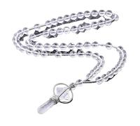 Collier Avec Pendentif en Cristal Transparent, Pendentif Étoiles en Pierre Naturelle Avec Chaîne De Perles en Pierre Naturelle, Ras Du Cou À Breloques en Pierre Polie pour Femmes Et Hommes en Cris