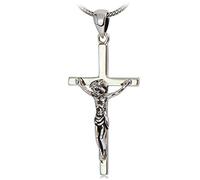 Collier avec pendentif en croix de Jésus en argent sterling 925 pour homme et femme, bijou vintage chrétien