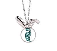 Collier avec pendentif en forme d'aigle du Mexique Totems - Ancienne civilisation - Oiseau et lapin