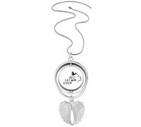 Collier avec pendentif en forme d'ailes d'ange avec citation « Best Cat Mom Ever »