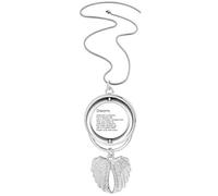 Collier avec pendentif en forme d'ailes d'ange avec citation de poésie Hold Fast To Dreams