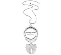 Collier avec pendentif en forme d'ailes d'ange avec citation de poésie « Life Like Summer »