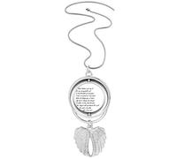 Collier avec pendentif en forme d'ailes d'ange avec citation de poésie « Never Surrender »