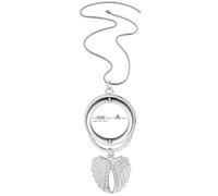 Collier avec pendentif en forme d'ailes d'ange avec citation « Do thing at a time and do well »