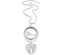 Collier avec pendentif en forme d'ailes d'ange avec citation inspirante sur le voyage par Lao Tzu