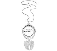 Collier avec pendentif en forme d'ailes d'ange avec citation « No worries »