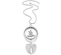 Collier avec pendentif en forme d'ailes d'ange avec citation « You Are Awesome »