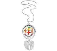 Collier avec pendentif en forme d'ailes d'ange avec emblème du nord de la Jamaïque