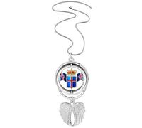 Collier avec pendentif en forme d'ailes d'ange avec emblème national de l'Islande