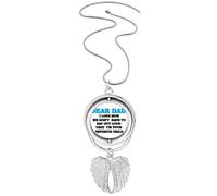 Collier avec pendentif en forme d'ailes d'ange avec inscription « Dear Dad »