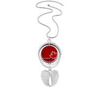 Collier avec pendentif en forme d'ailes d'ange avec inscription « Happy Canada Day »
