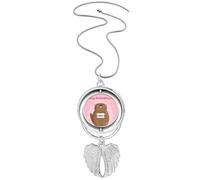 Collier avec pendentif en forme d'ailes d'ange avec inscription Happy groundhog Day USA Amecanada