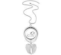 Collier avec pendentif en forme d'ailes d'ange avec inscription « I am 101 years old age »