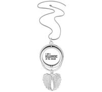 Collier avec pendentif en forme d'ailes d'ange avec inscription « I Am A Millionaire In The Dream »