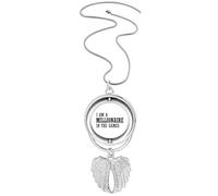 Collier avec pendentif en forme d'ailes d'ange avec inscription « I Am A Millionaire In The Games »