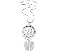 Collier avec pendentif en forme d'ailes d'ange avec inscription « I'm a Mother What's your Superpower »