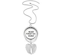 Collier avec pendentif en forme d'ailes d'ange avec inscription « Never Forget My Monitor »