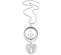 Collier avec pendentif en forme d'ailes d'ange avec inscription « Programmer 404 Error Not Found »