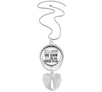 Collier avec pendentif en forme d'ailes d'ange avec inscription « You Decide Where To Go »