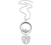 Collier avec pendentif en forme d'ailes d'ange avec motif aquarelle de la ville du Canada