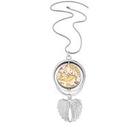 Collier avec pendentif en forme d'ailes d'ange avec motif coloré et motif banane