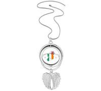 Collier avec pendentif en forme d'ailes d'ange avec pendentif en forme de carte d'Irlande du Nord, M