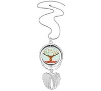Collier avec pendentif en forme d'ailes d'ange avec pendentif en forme de cloche de cerf