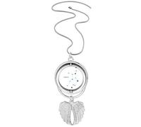 Collier avec pendentif en forme d'ailes d'ange avec signe du zodiaque et constellation de la Vierge