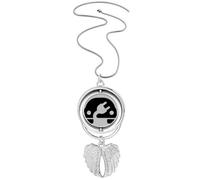 Collier avec pendentif en forme d'ailes d'ange avec symbole « Plus Minus » - Véhicules énergétiques pour protéger l'environnement