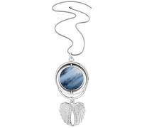 Collier avec pendentif en forme d'ailes d'ange et de brume nuages de montagne