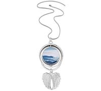 Collier avec pendentif en forme d'ailes d'ange et de nuages