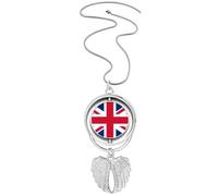Collier avec pendentif en forme d'ailes d'ange et drapeau du Royaume-Uni