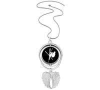Collier avec pendentif en forme d'ailes d'ange pour skateboard Noir