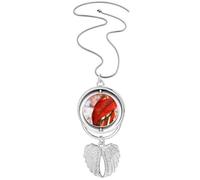 Collier avec pendentif en forme d'ailes d'ange représentant une image d'érable rouge
