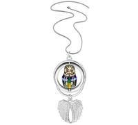 Collier avec pendentif en forme d'ailes d'ange russes et matriochka
